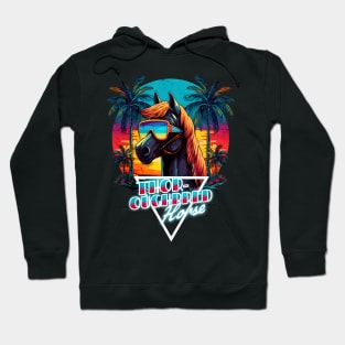 Retro Wave Thoroughbred Miami Horse Hoodie